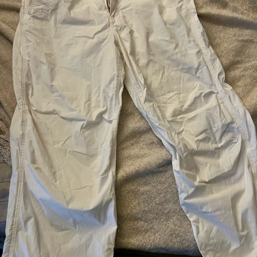 American Eagle White Relaxed Drawstring Pants
